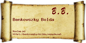 Benkovszky Bolda névjegykártya